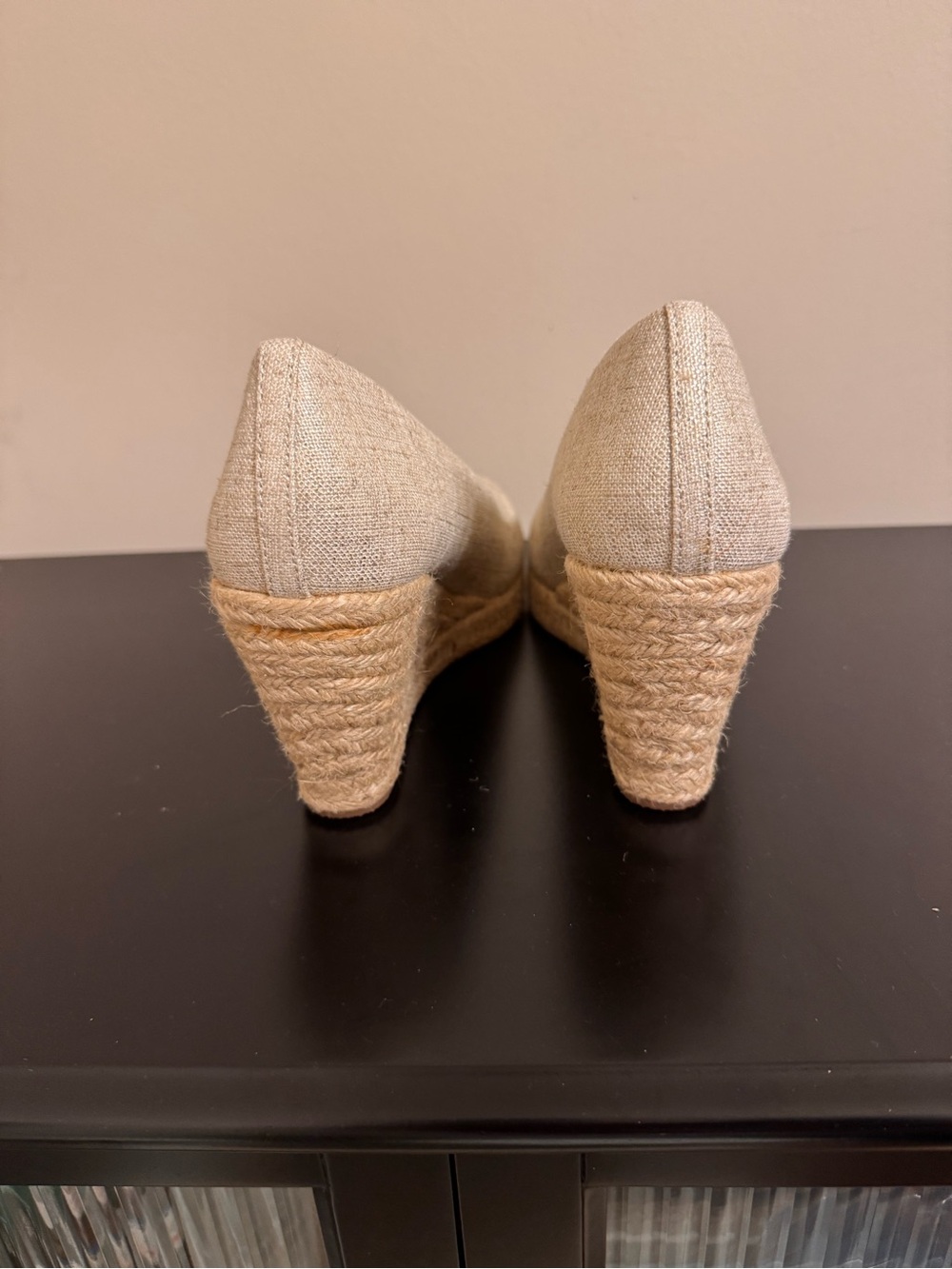 J. Crew Natural Linen Espadrille Wedge Pumps - Picture 4 of 6